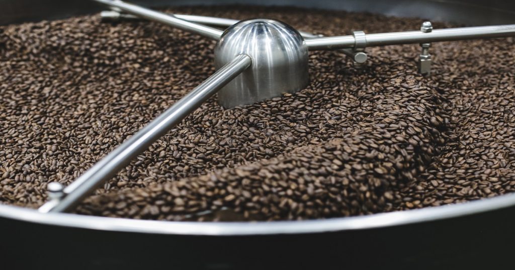 Fresh roasted beans roast using machine